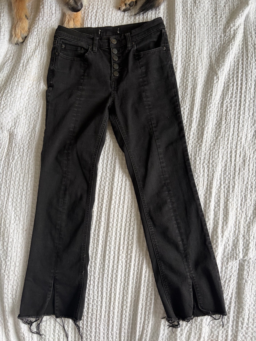 Free People Women's Black Straight Leg Jeans - Classic Everyday Style